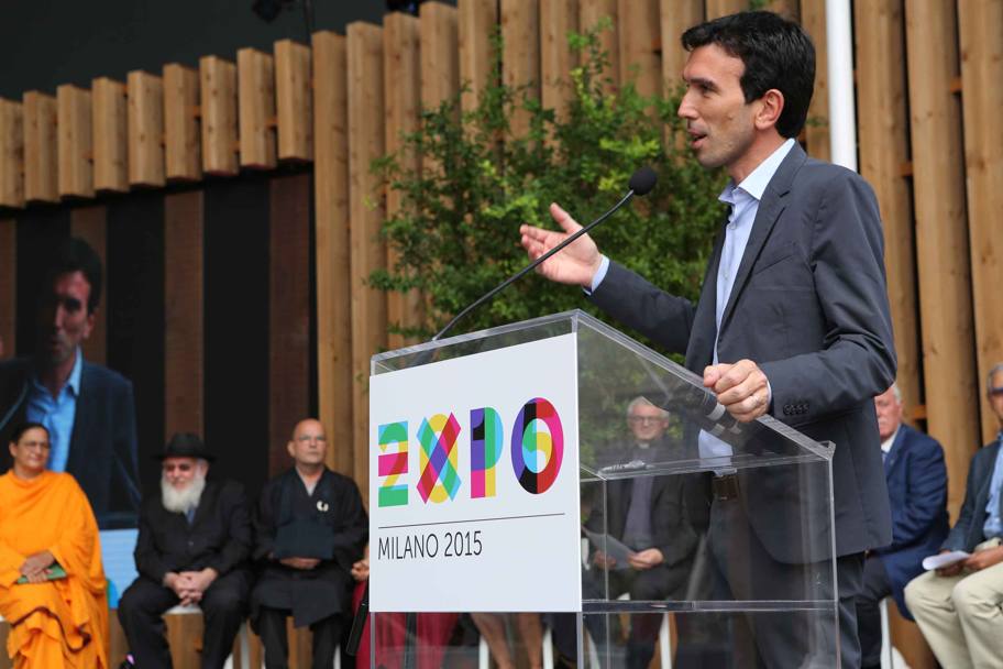 Expo 2015. Il Ministro delle Politiche agricole, Maurizio Martina, apre l&#39;evento &#39;Il cibo dello spirito&#39;. (Lapresse) 